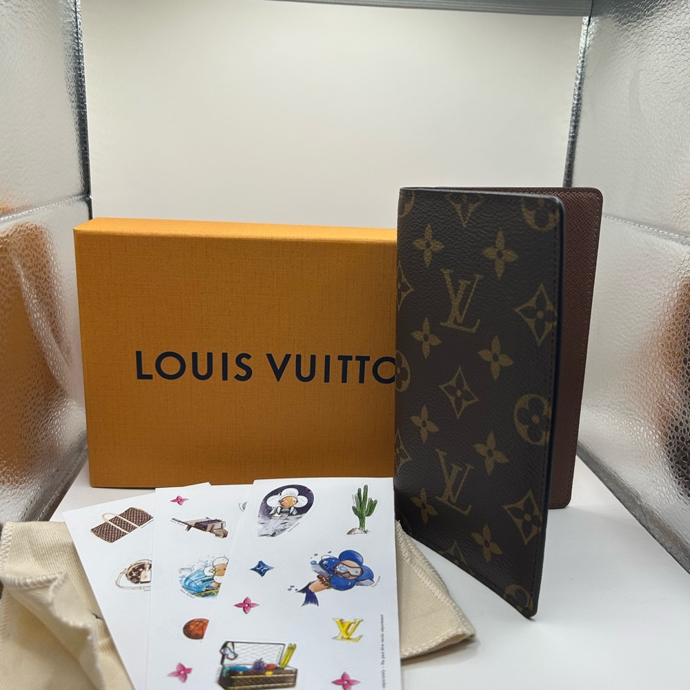 Louis Vuitton pocket agenda cover with box, dust bag and Louis Vuitton stickers